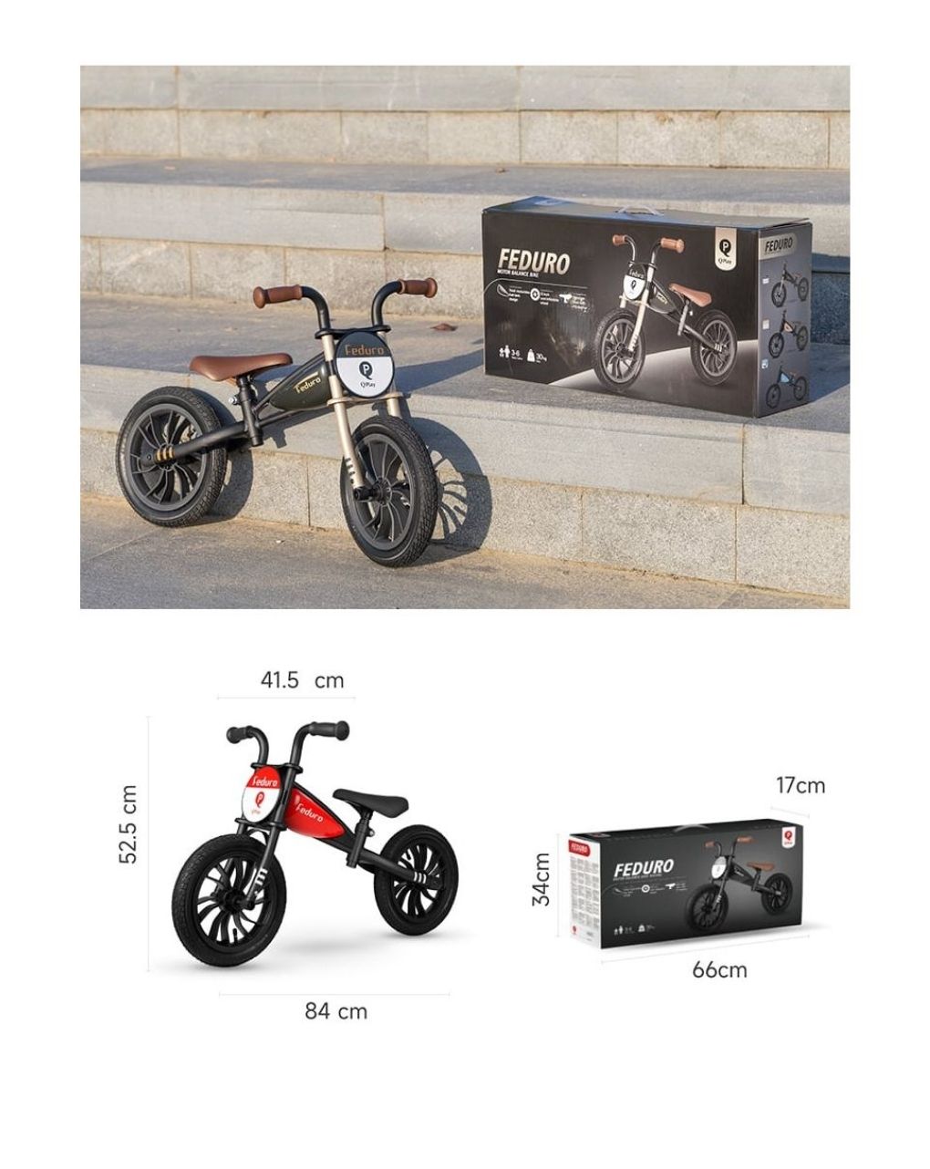 Qplay feduro air gel ποδήλατο ισορροπίας black gold 01-1212069-04 - Qplay