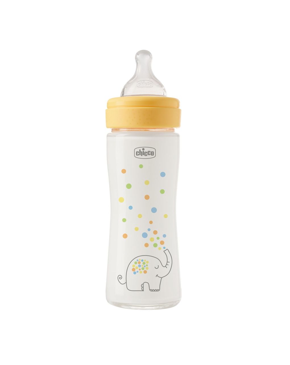 Chicco perfect easy γυάλινο μπιμπερό με θηλής σιλικόνης αργής ροής 0+ μηνών 240ml orange - Chicco
