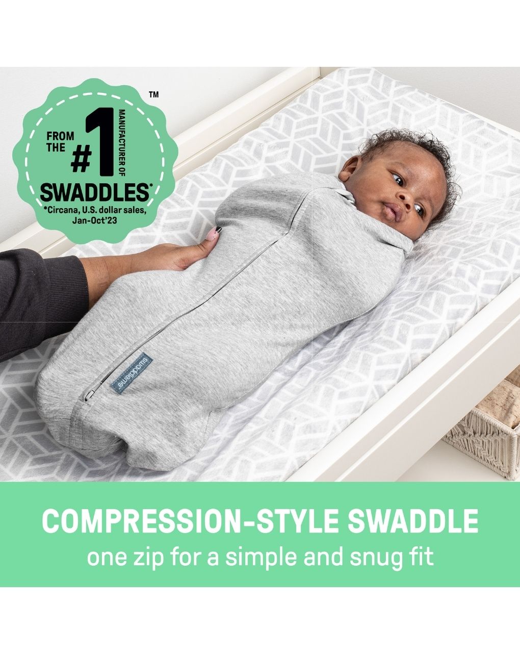 Swaddleme™ by ingenuity™ πάνα αγκαλιάς scribble elephant 17234 - Swaddleme