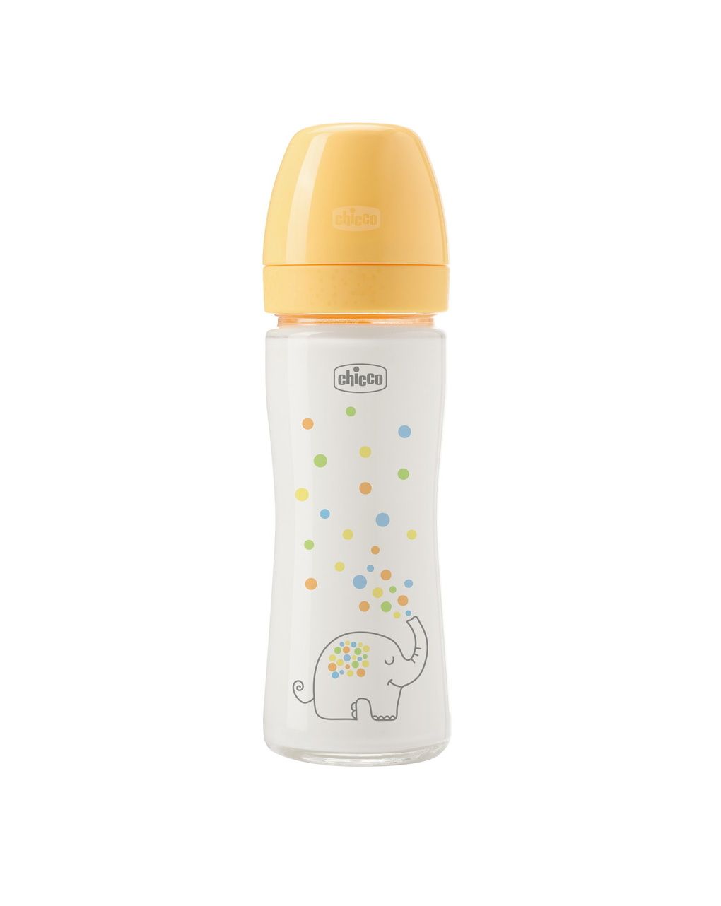 Chicco perfect easy γυάλινο μπιμπερό με θηλής σιλικόνης αργής ροής 0+ μηνών 240ml orange - Chicco