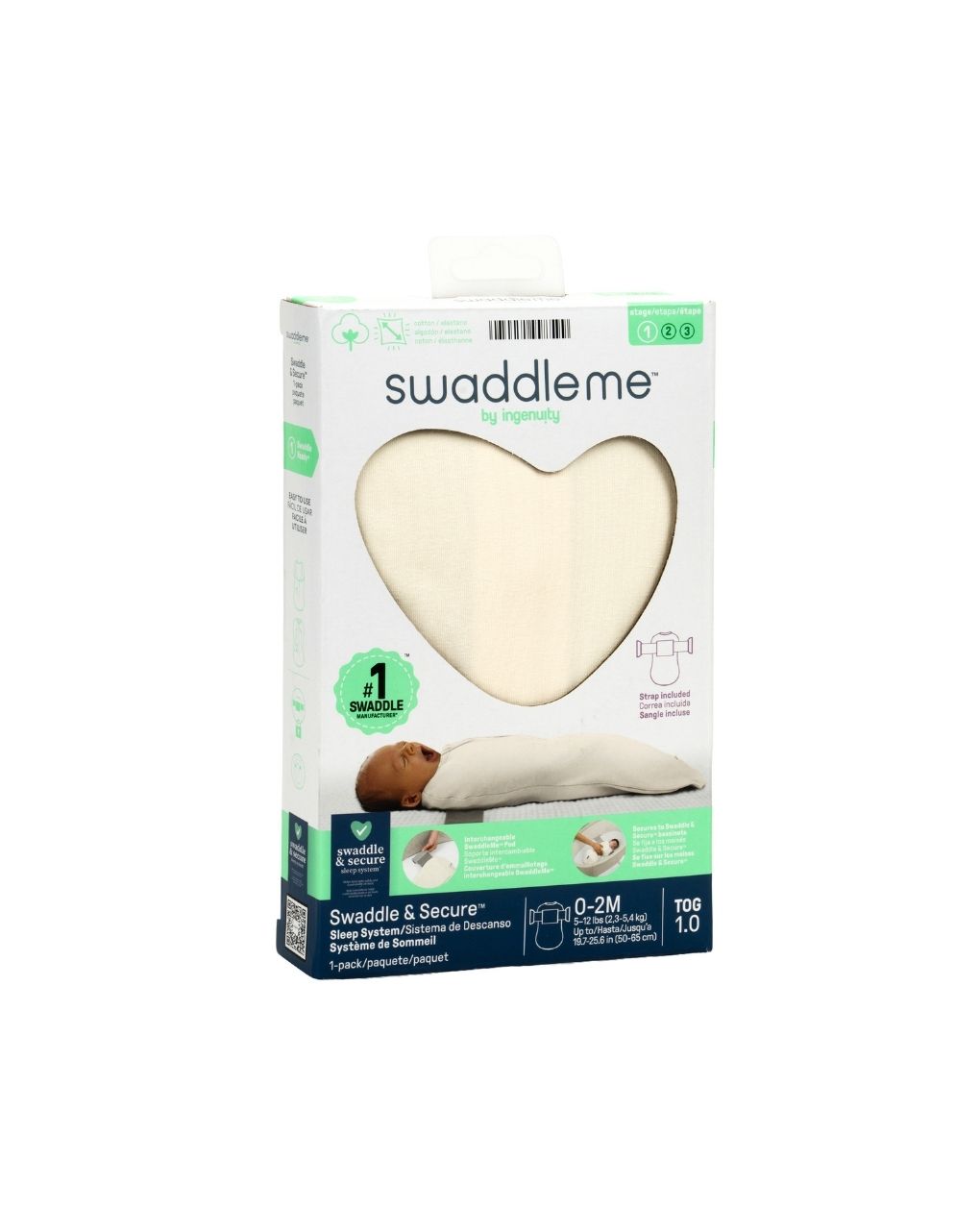 Swaddleme by ingenuity™ πάνα αγκαλιάς swaddle & secure sleep system with strap 17423 - Swaddleme