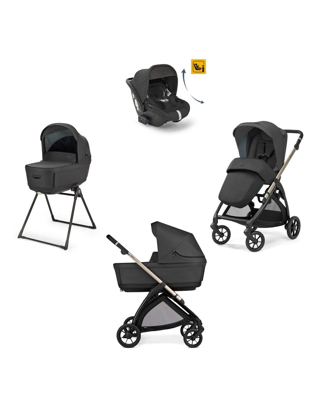 Inglesina electa σύστημα μεταφοράς quattro darwin recline με σκελετό iridio black upper black - Inglesina