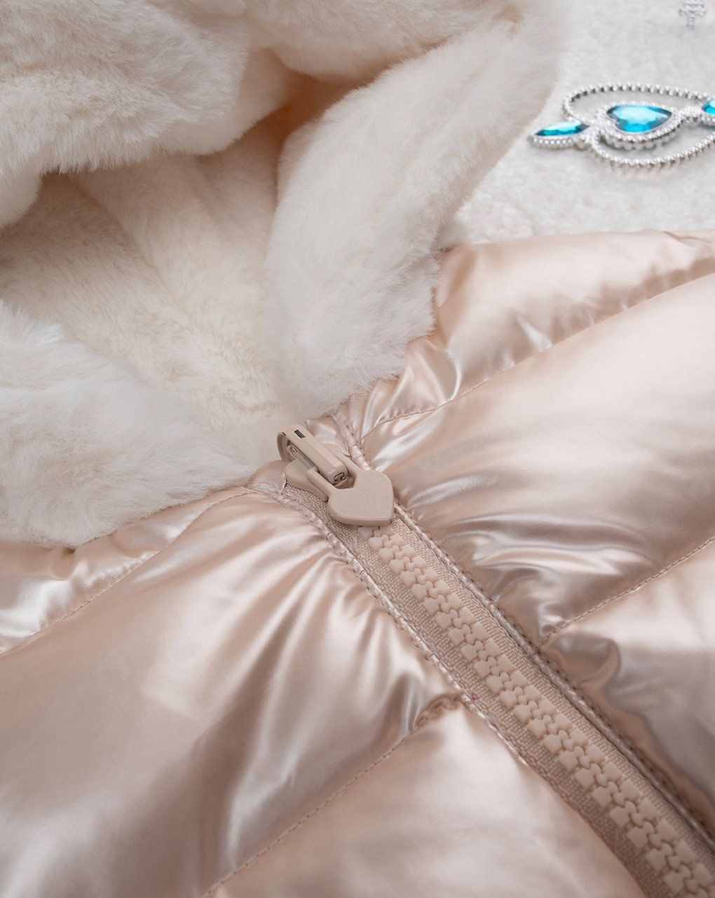 βρεφικό μπουφάν puffer χρυσό metallic για κορίτσι - Prénatal