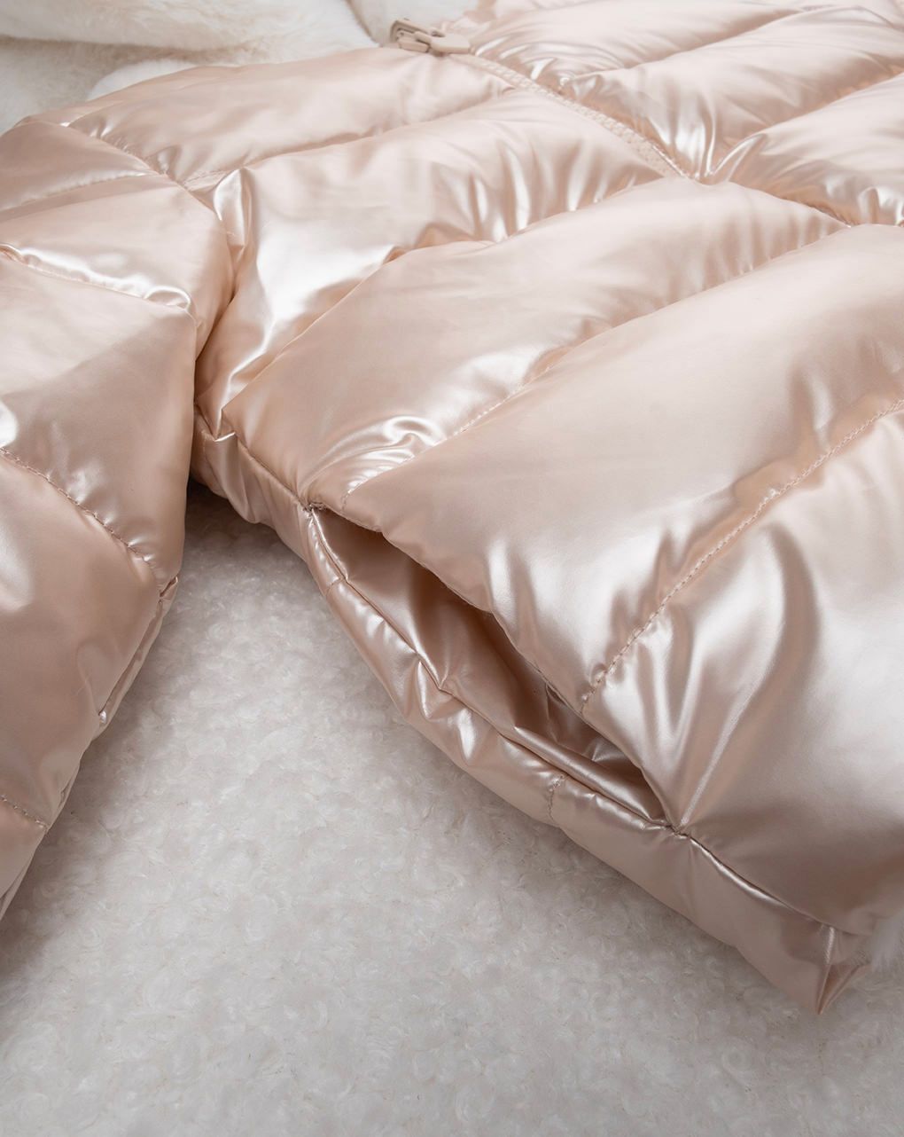 βρεφικό μπουφάν puffer χρυσό metallic για κορίτσι - Prénatal