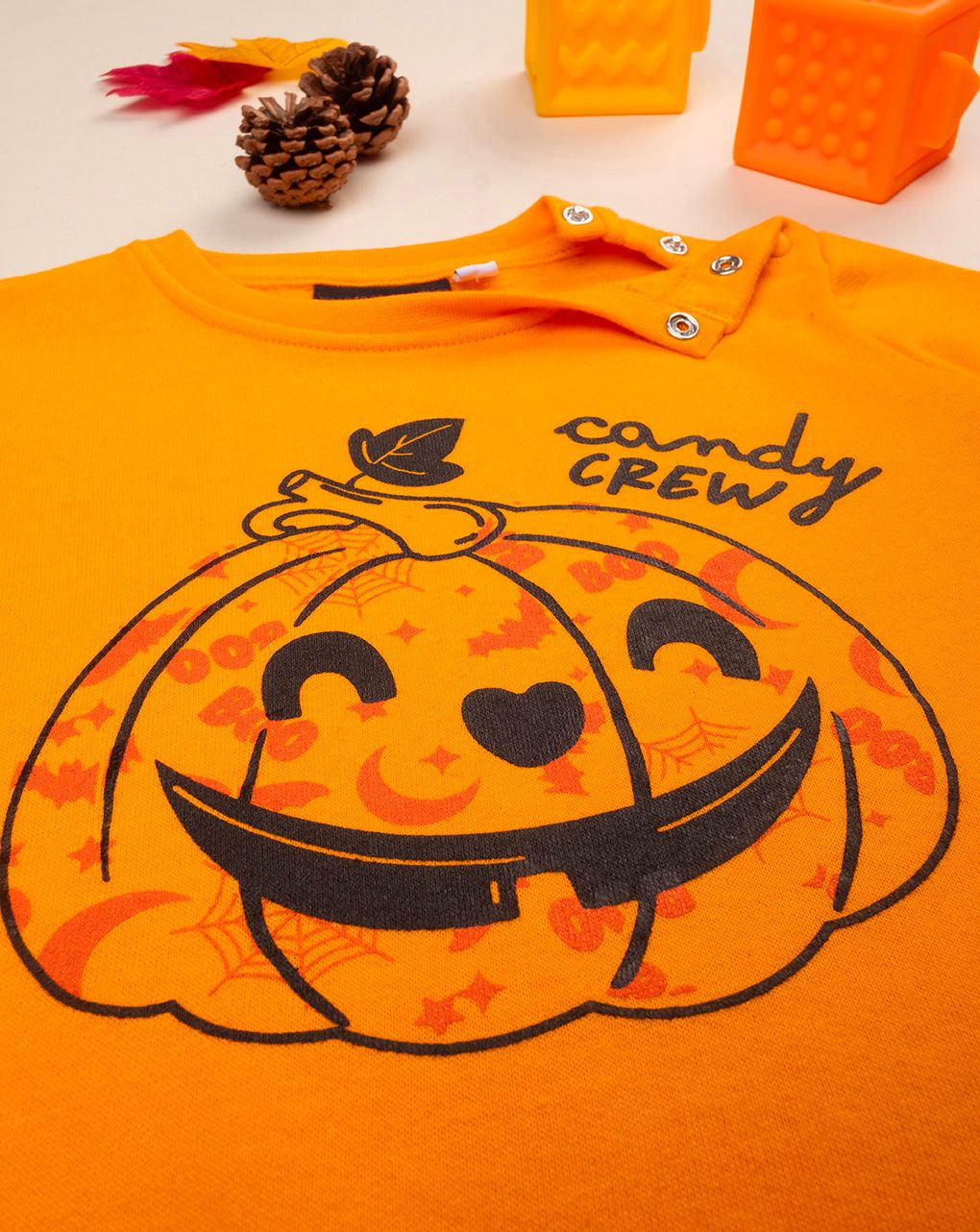 παιδική πιτζάμα halloween πορτοκαλί/ μαύρη για αγόρι - Prénatal