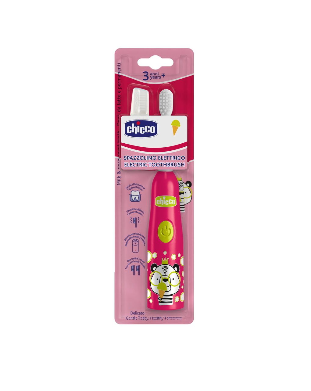 Chicco ηλεκτρική οδοντόβουρτσα 3+ ετών panda pink - Chicco