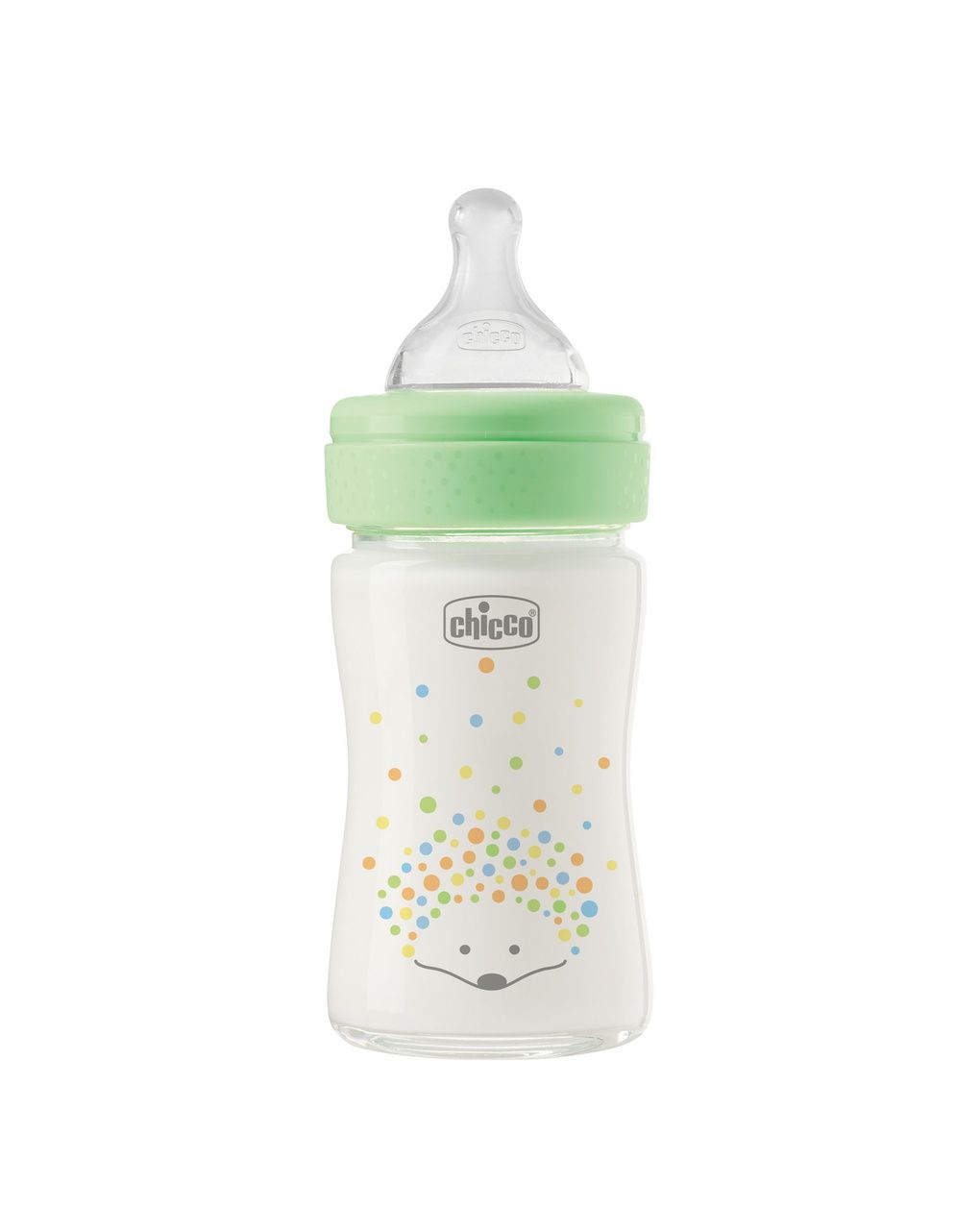 Chicco perfect easy γυάλινο μπιμπερό με θηλή σιλικόνης αργής ροής 0+ μηνών 150ml green