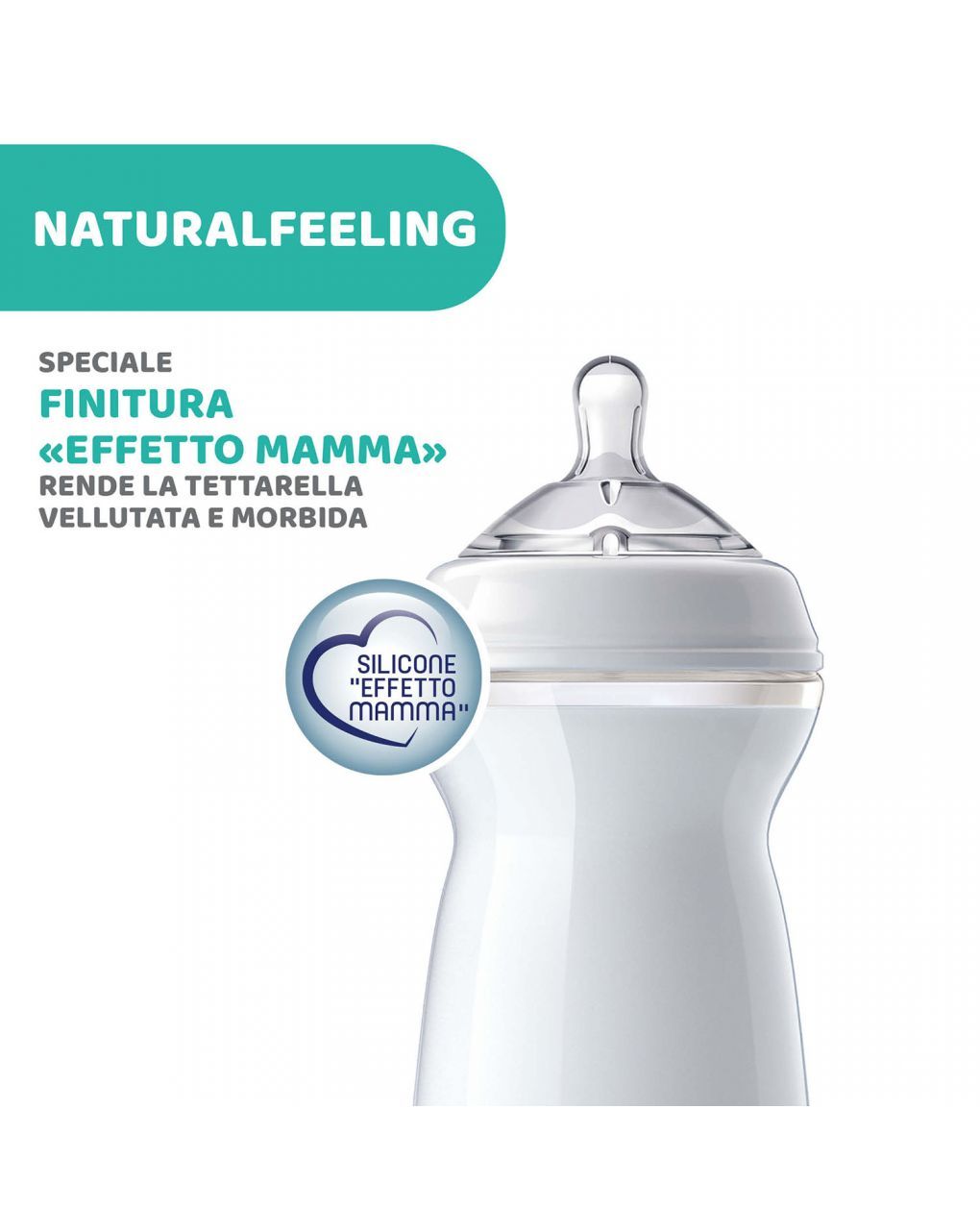 Chicco naturalfeeling πλαστικό μπιμπερό με θηλή γρήγορης ροής 6+ μηνών 330ml clouds - Chicco