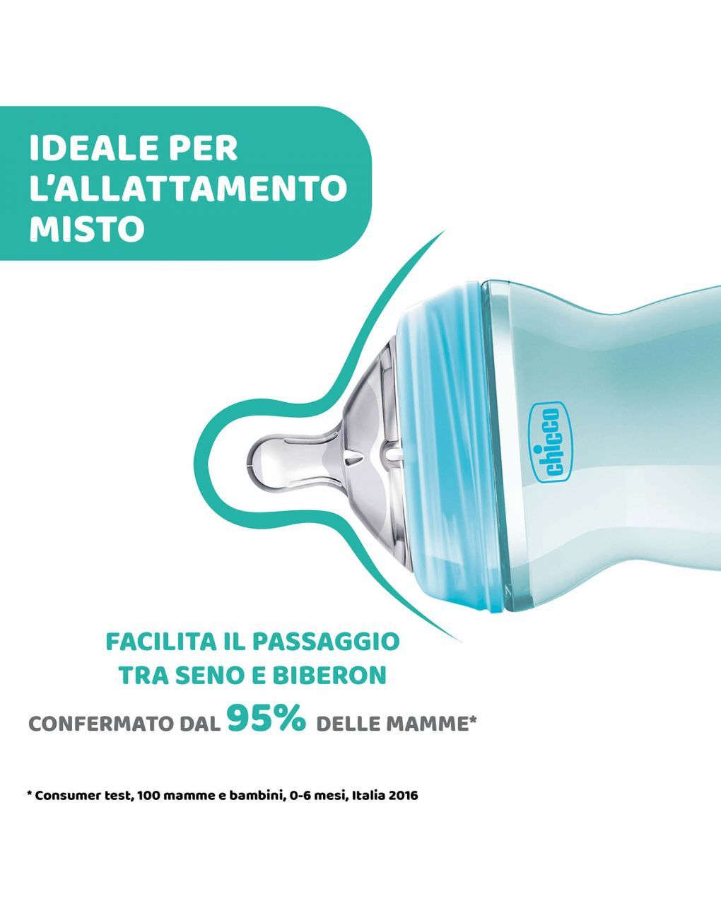 Chicco naturalfeeling πλαστικό μπιμπερό με θηλή γρήγορης ροής 6+ μηνών 330ml stars blue - Chicco