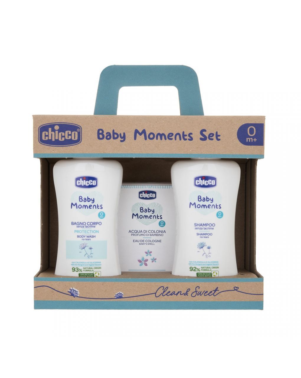 Chicco baby moments σετ βρεφικής περιποίησης με αφρόλουτρο, σαμπουάν και κολόνια