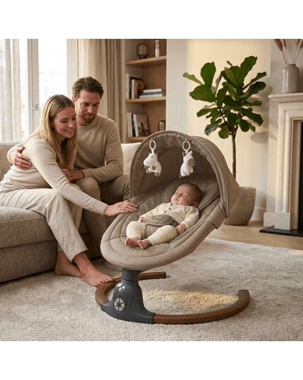 Bebe stars fluffy ηλεκτρικό ριλάξ natural beige 257-182 - Bebe Stars