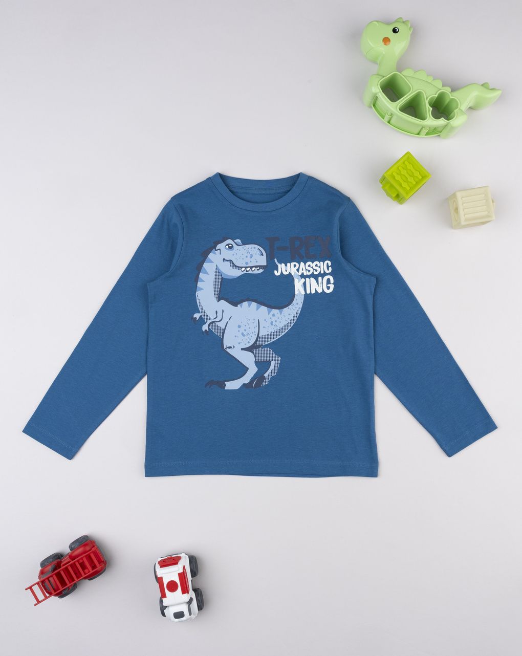 παιδική μπλούζα μπλε t-rex για αγόρι
