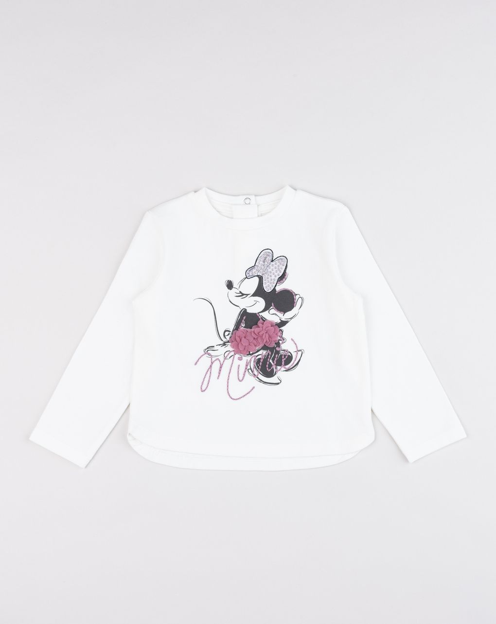 βρεφική μπλούζα λευκή με τη minnie για κορίτσι