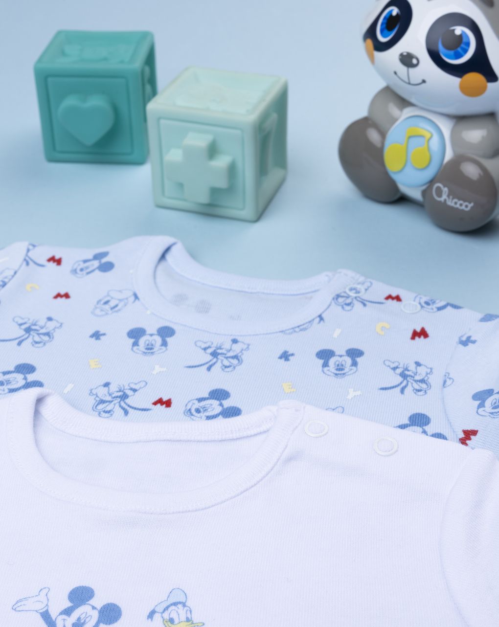 βρεφικά κορμάκια λευκά πακέτο x2 mickey & donald για αγόρι - Prénatal