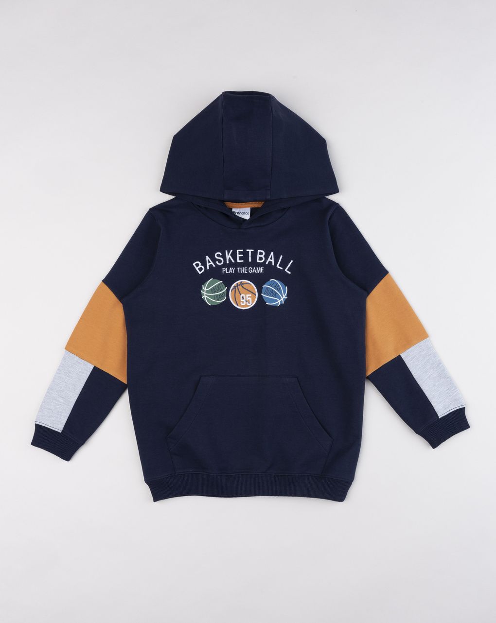 παιδική μπλούζα φούτερ french terry μπλε "baskeball team" για αγόρι