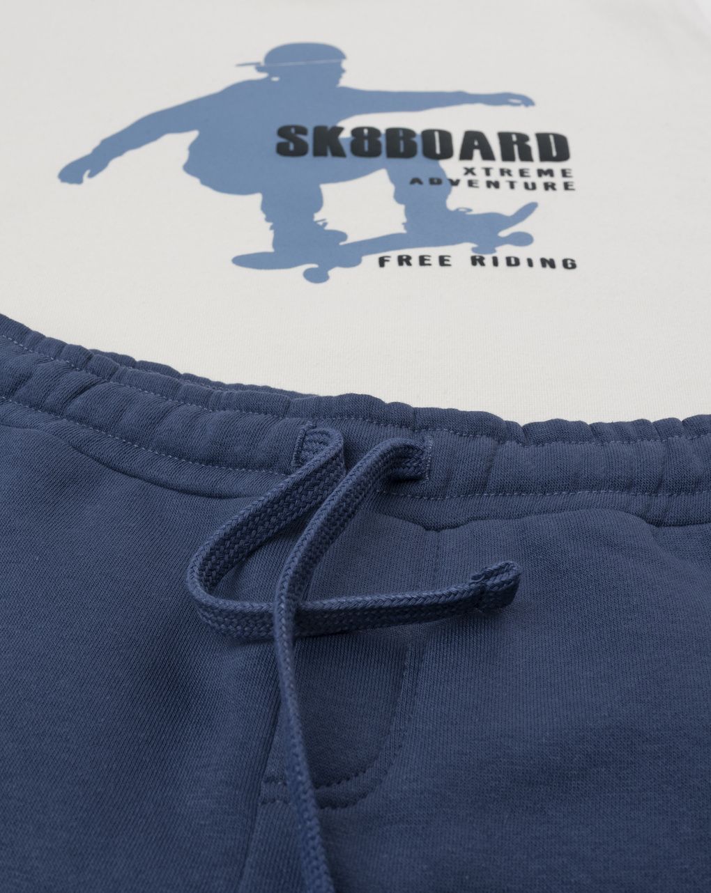 παιδικό σετ μπλούζα και φόρμα skateboard μπεζ/μπλε για αγόρι - Prénatal
