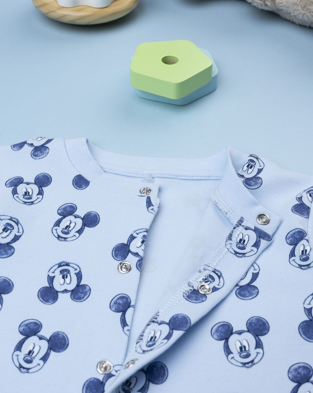 βρεφική ολόσωμη πιτζάμα γαλάζια mickey mouse για αγόρι - Prénatal