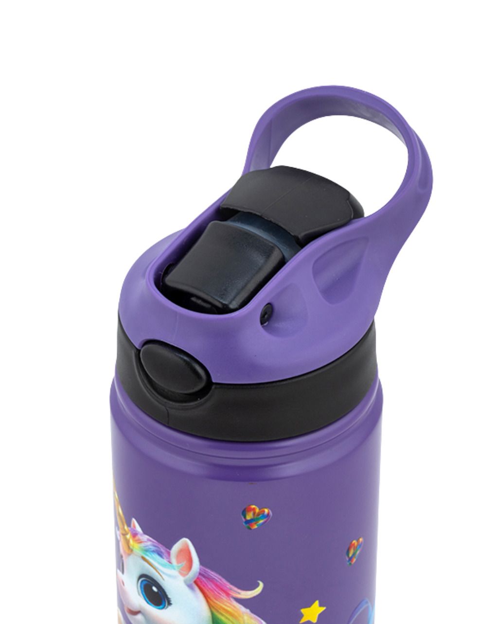 Nava παγούρι θερμός ανοξείδωτο με καλαμάκι "we care" purple unicorn 500ml 10-016-139 - Nava