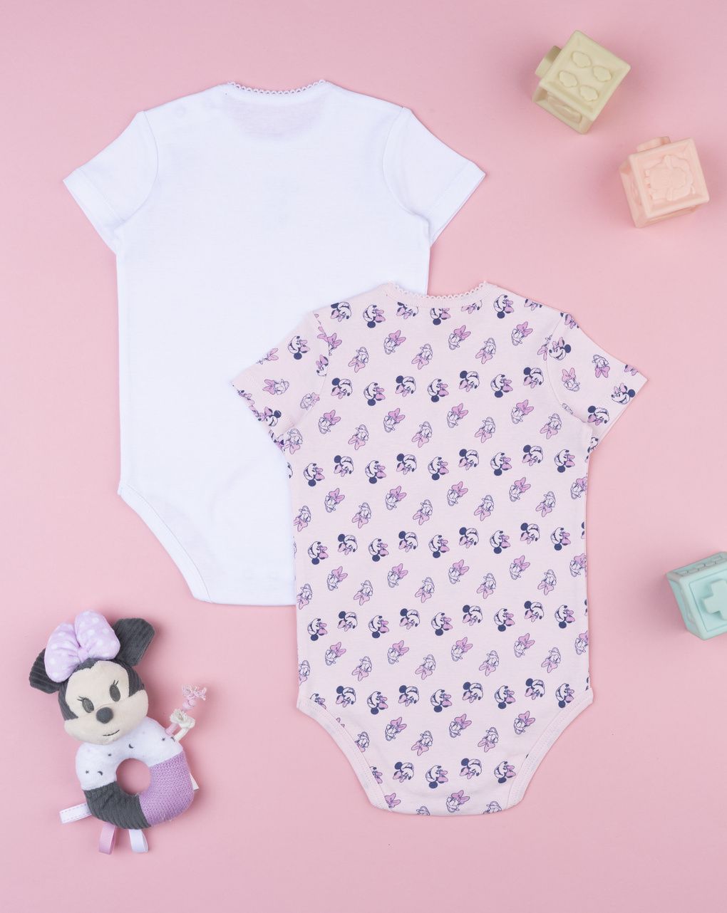 βρεφικά κορμάκια λευκά πακέτο x2 minnie & daisy για κορίτσι - Prénatal