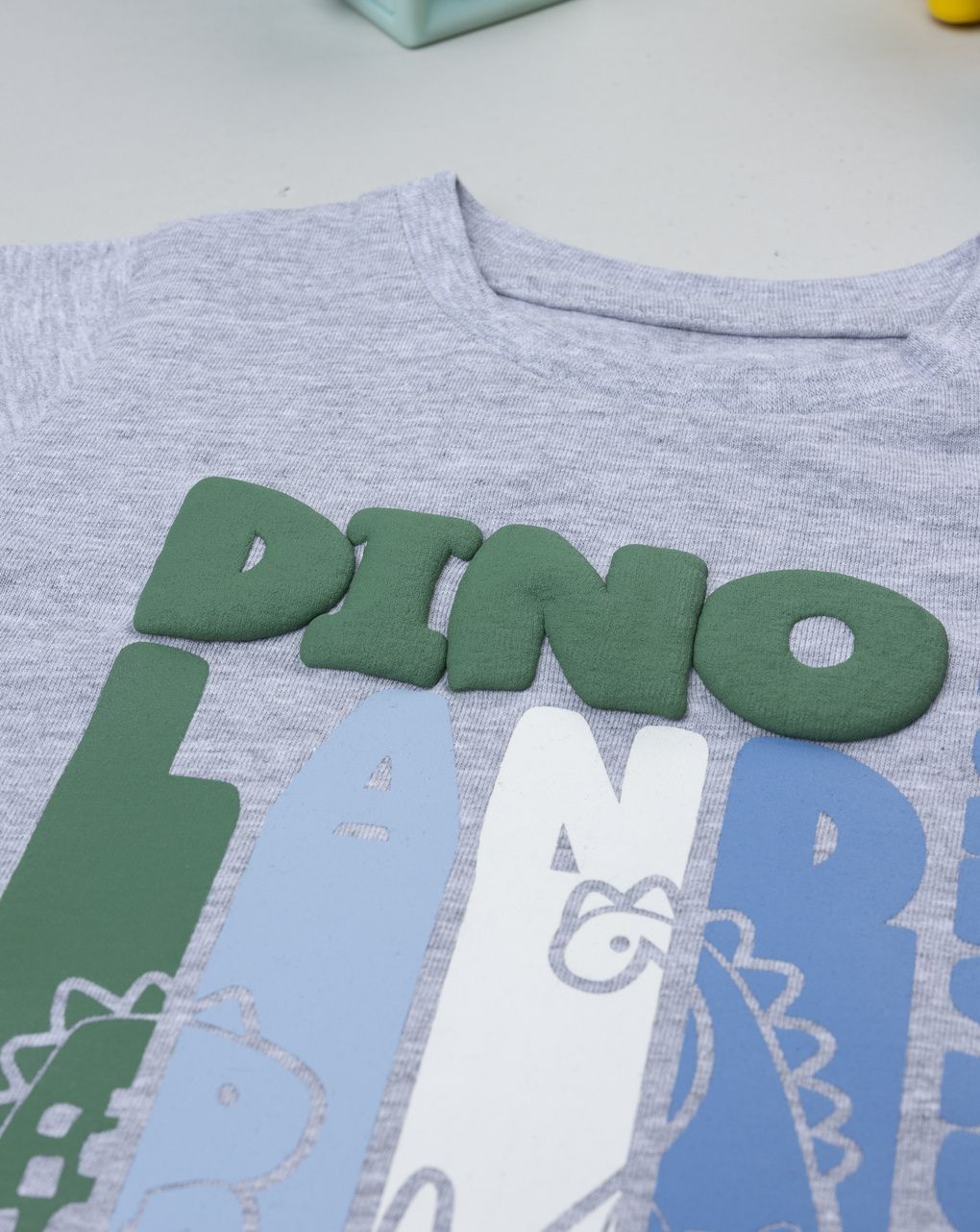 βρεφική μπλούζα γκρι dinoland για αγόρι - Prénatal