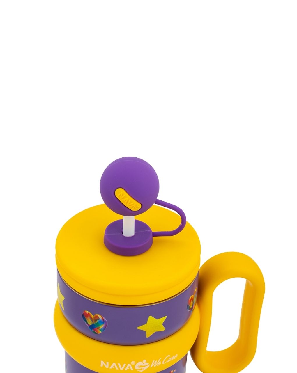 Nava θερμός tumbler ανοξείδωτο με καλαμάκι "we care" purple unicorn 540ml 10-016-141 - Nava