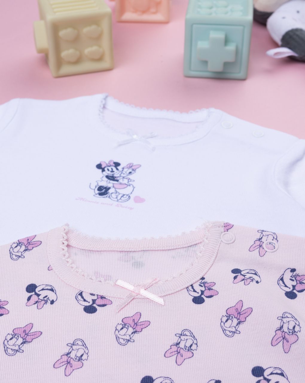 βρεφικά κορμάκια λευκά πακέτο x2 minnie & daisy για κορίτσι - Prénatal