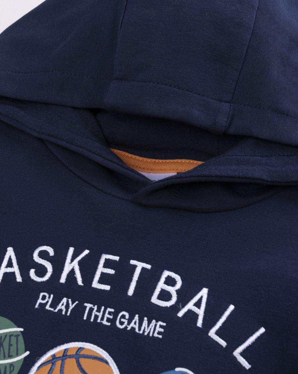 παιδική μπλούζα φούτερ french terry μπλε "baskeball team" για αγόρι - Prénatal