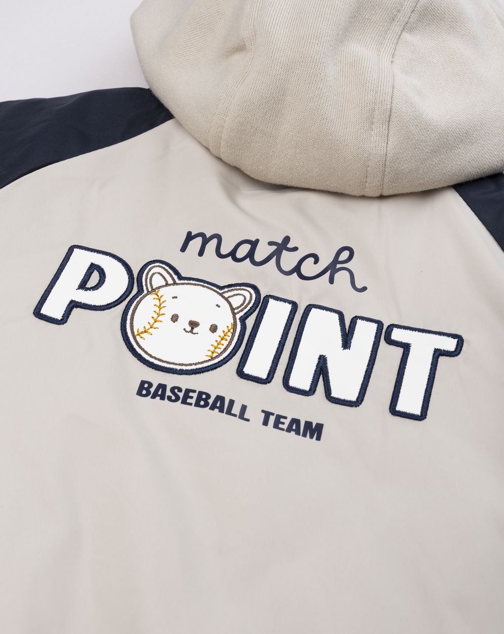 βρεφικό bomber μπουφάν μπεζ-μπλε baseball για αγόρι - Prénatal