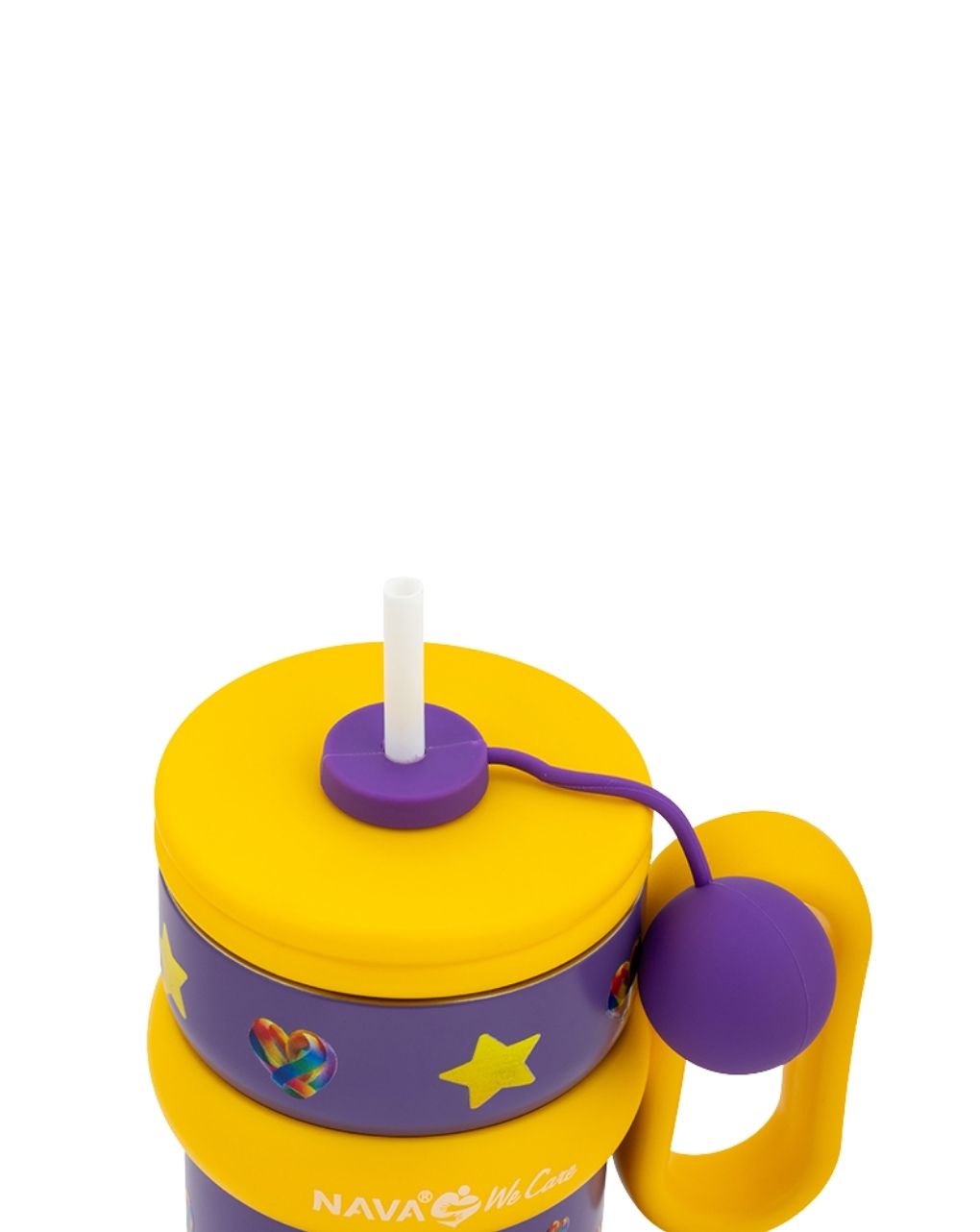 Nava θερμός tumbler ανοξείδωτο με καλαμάκι "we care" purple unicorn 540ml 10-016-141 - Nava