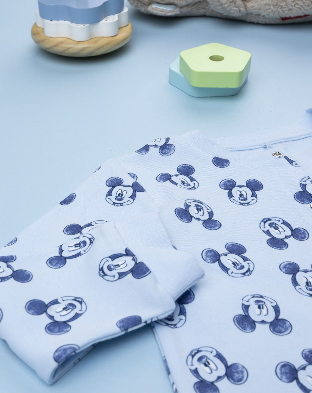 βρεφική ολόσωμη πιτζάμα γαλάζια mickey mouse για αγόρι - Prénatal