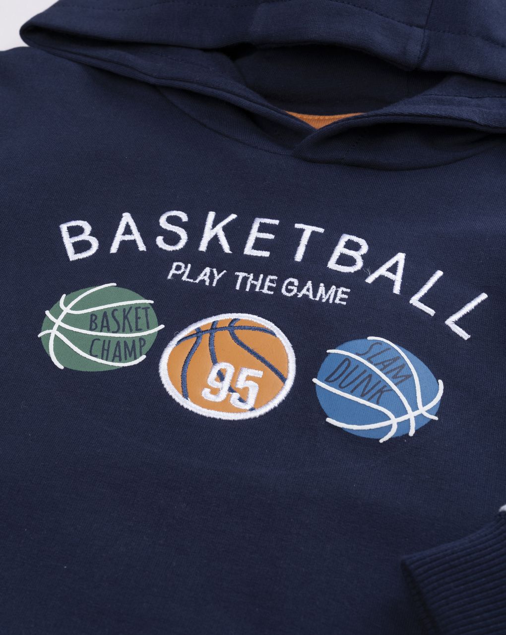 παιδική μπλούζα φούτερ french terry μπλε "baskeball team" για αγόρι - Prénatal