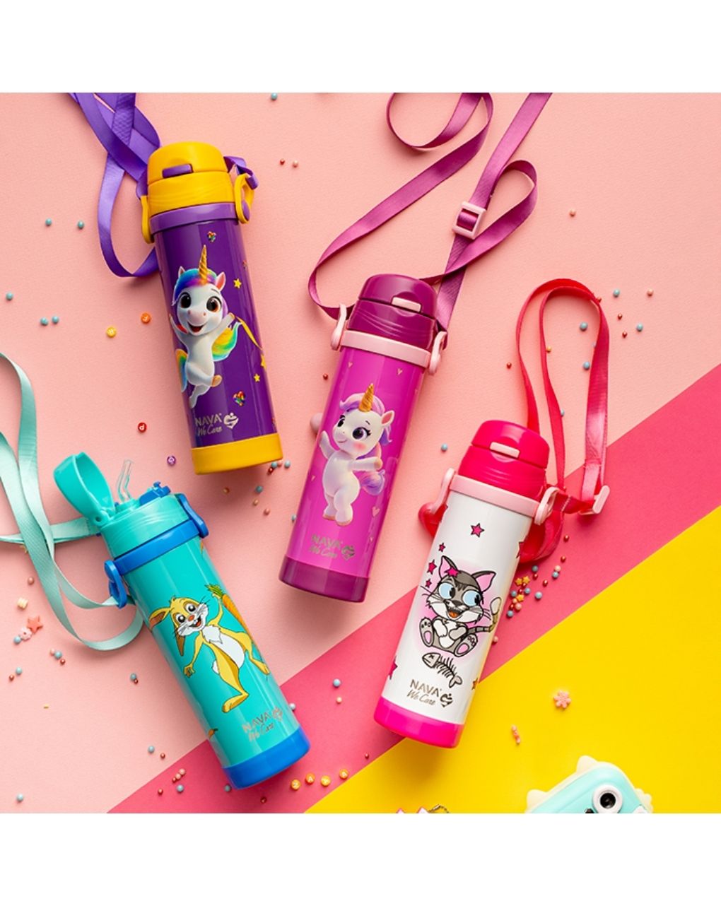 Nava παγούρι θερμός ανοξείδωτο "we care" purple unicorn 500ml 10-001-023 - Nava