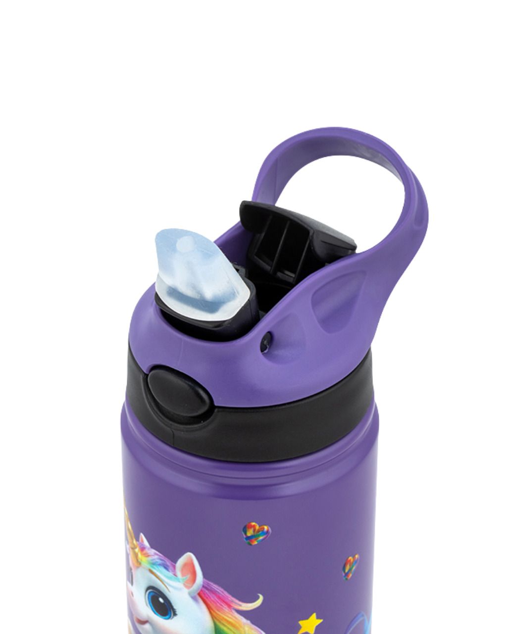 Nava παγούρι θερμός ανοξείδωτο με καλαμάκι "we care" purple unicorn 500ml 10-016-139 - Nava