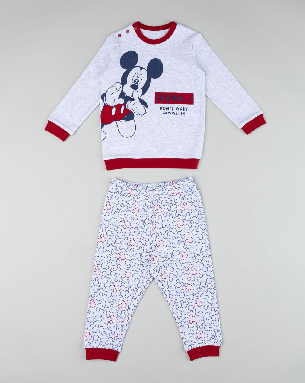 βρεφική πιτζάμα γκρι mickey για αγόρι