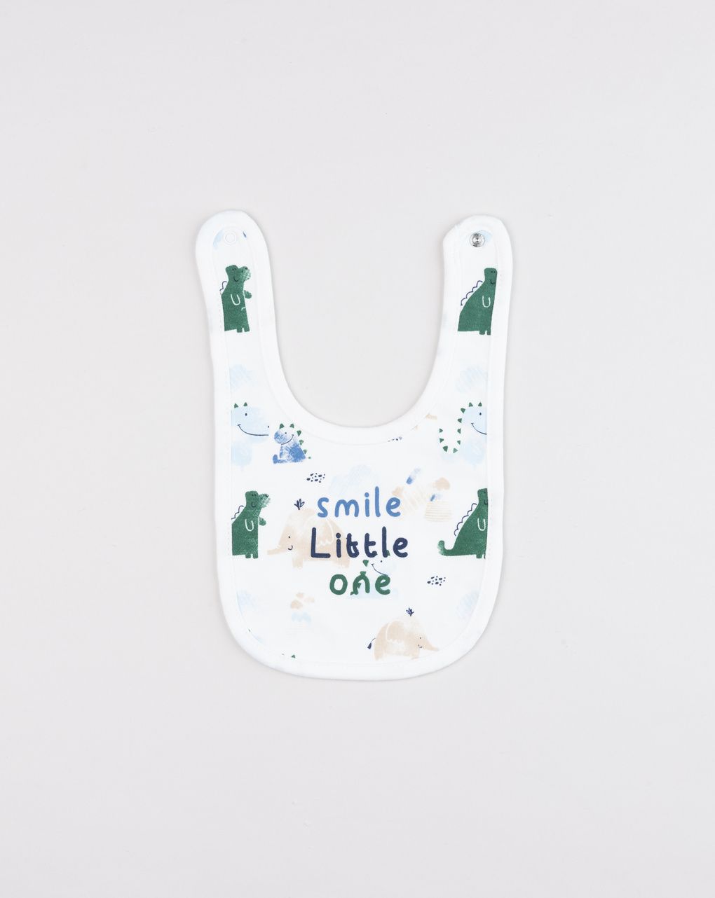 βρεφική σαλιάρα λευκή smile little one για αγόρι