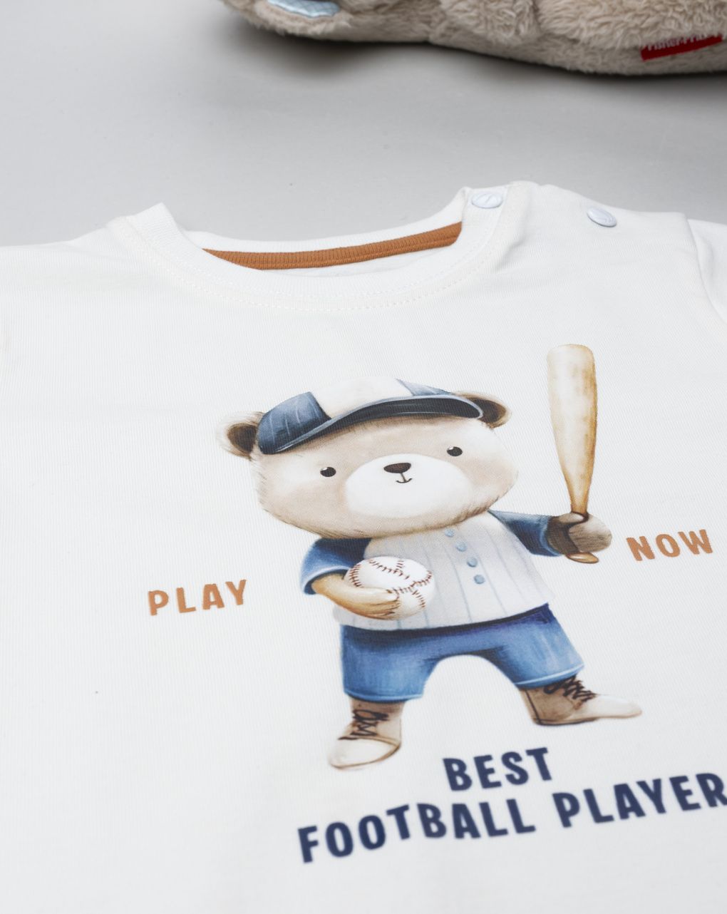 βρεφική μπλούζα λευκή baseball για αγόρι - Prénatal