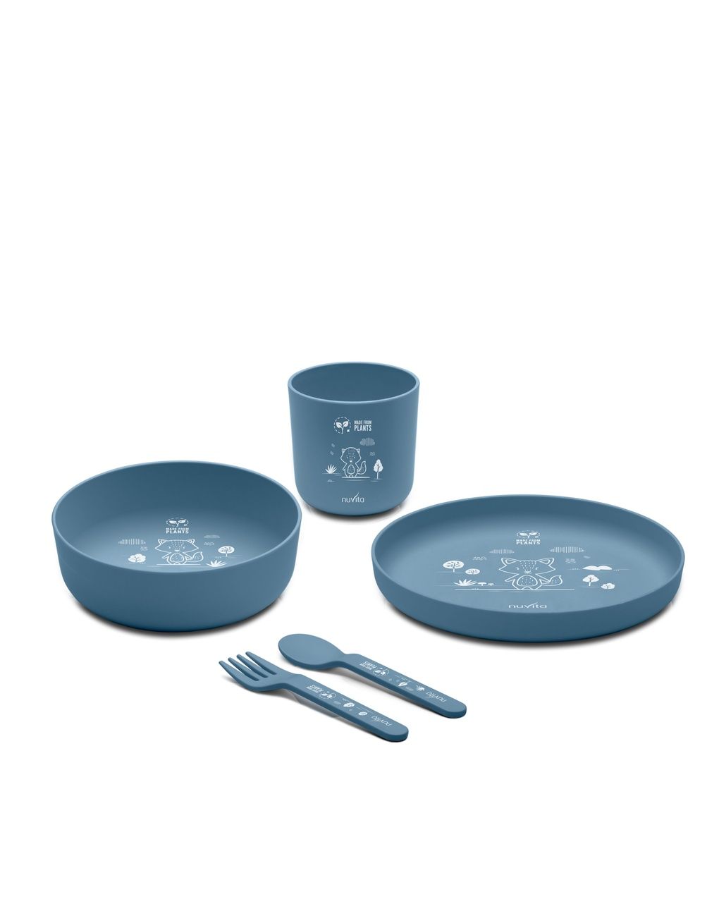 Nuvita σετ φαγητού από βιοπλαστικό powder blue 8465