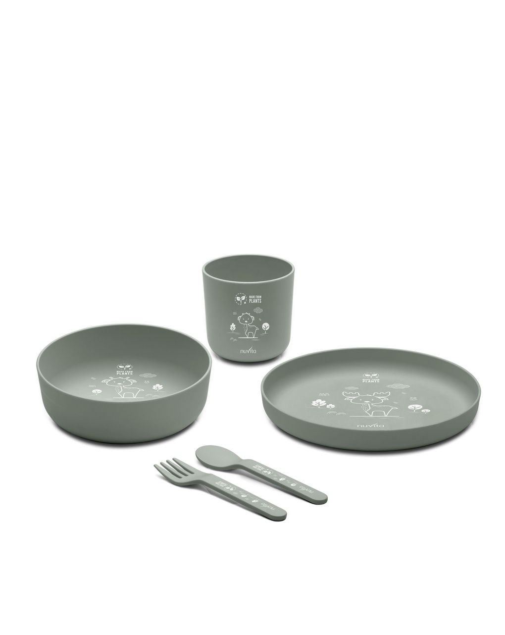 Nuvita σετ φαγητού από βιοπλαστικό sage green 8465 - Nuvita
