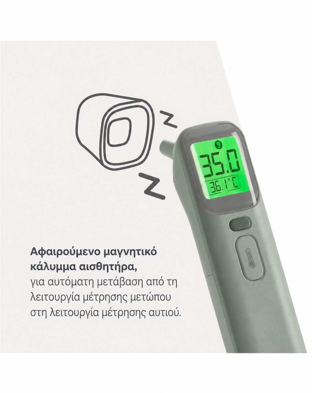 Nuvita ψηφιακό θερμόμετρο μετώπου και αυτιού 2075 - Nuvita