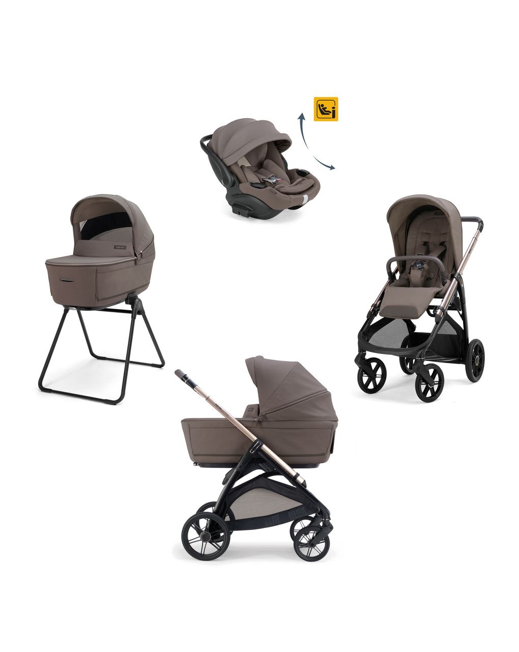 Inglesina aptica σύστημα μεταφοράς quattro με κάθισμα αυτοκινήτου darwin recline evo essence mokka/palladio black