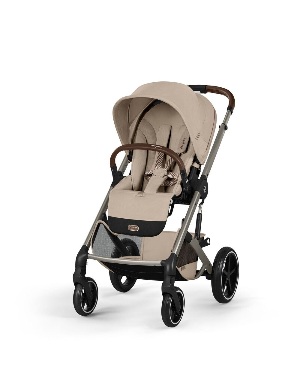 Cybex balios s lux σύστημα μεταφοράς trio με cot s lux, cloud g3 plus moon black και αντάπτορες almond beige - Cybex