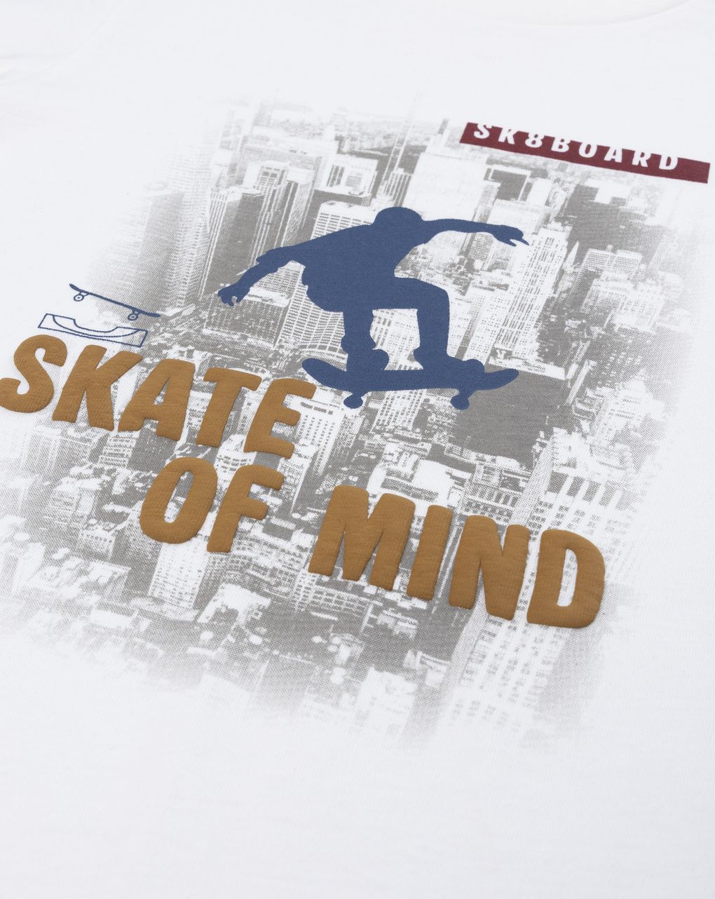 παιδική μπλούζα λευκή skate για αγόρι - Prénatal