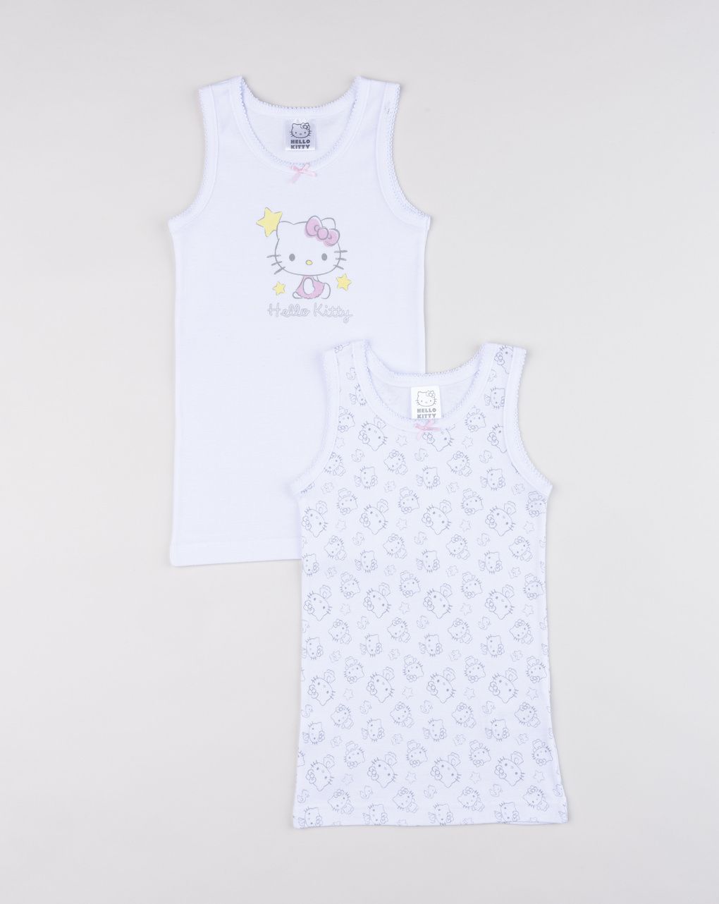 παιδικά φανελάκια λευκά πακέτο x2 hello kitty για κορίτσι